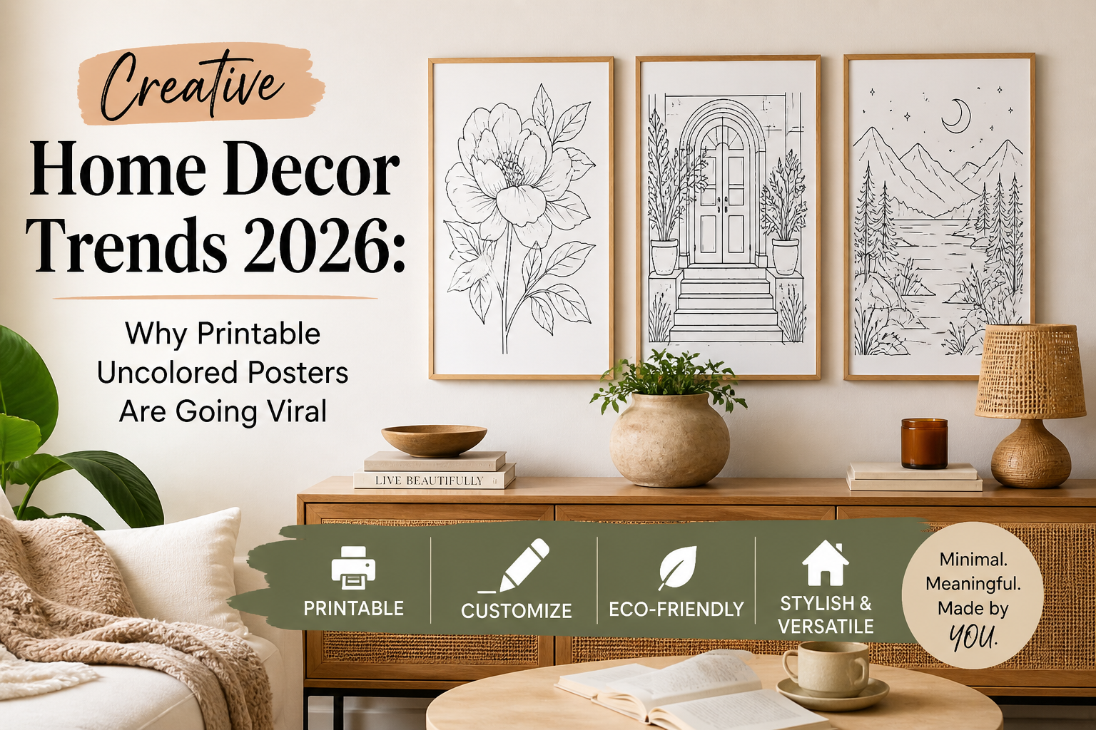 Creative Home Decor Trends 2026: Why Printable Uncolored Posters Are Going Viral