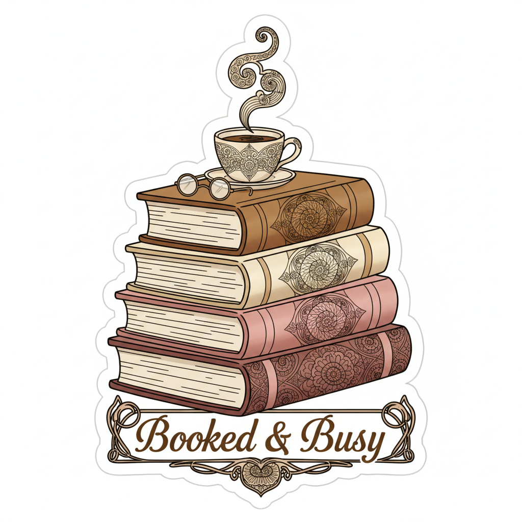 Booked and Busy Cute Book Lover Sticker