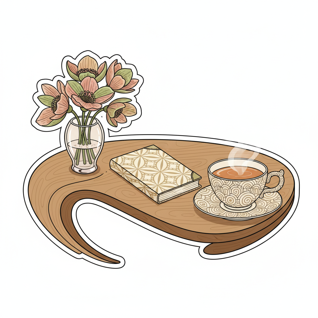🌸 Quiet Bloom Desk Sticker | Cozy Study Aesthetic