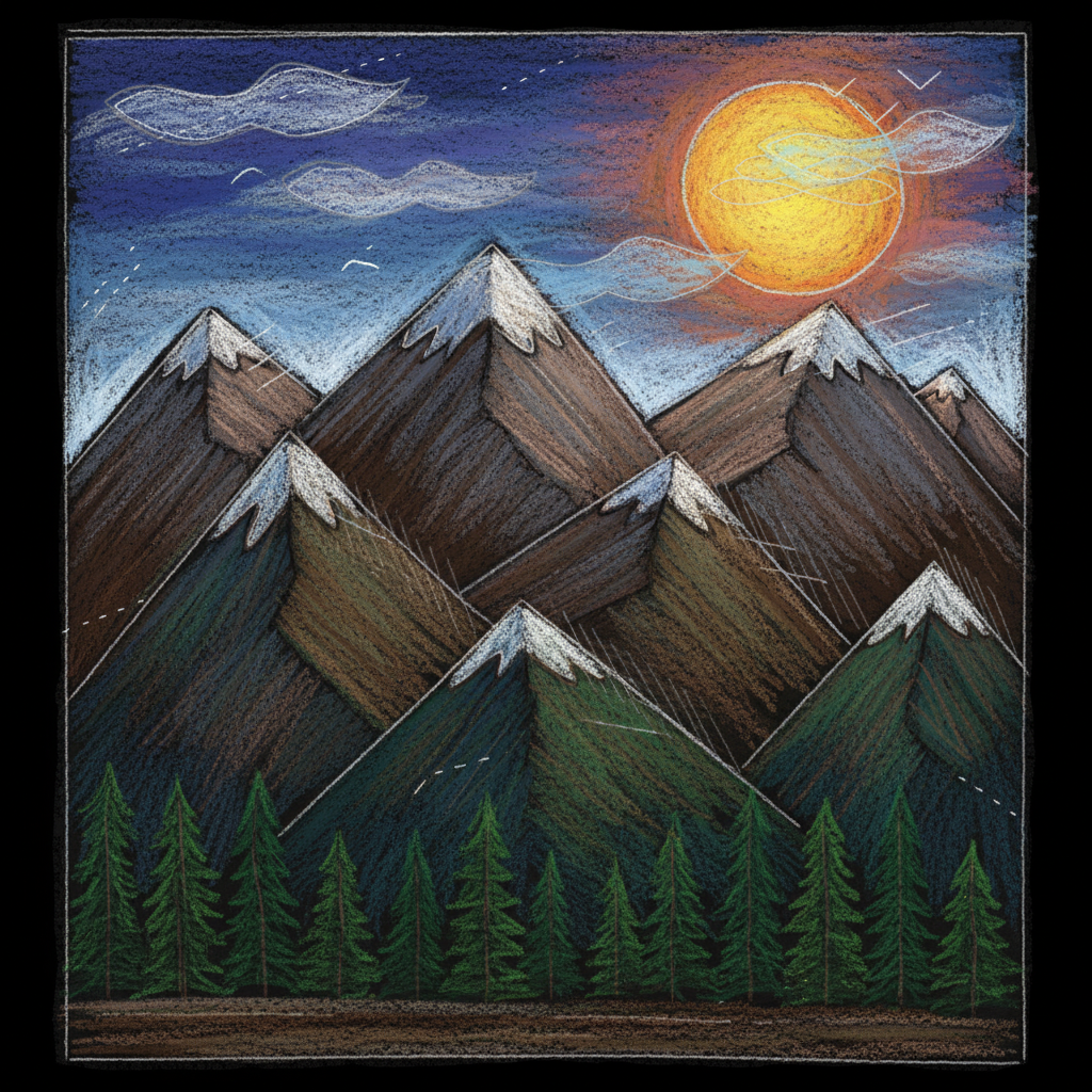 Charcoal Peaks Printable Art Kit 5 Techniques