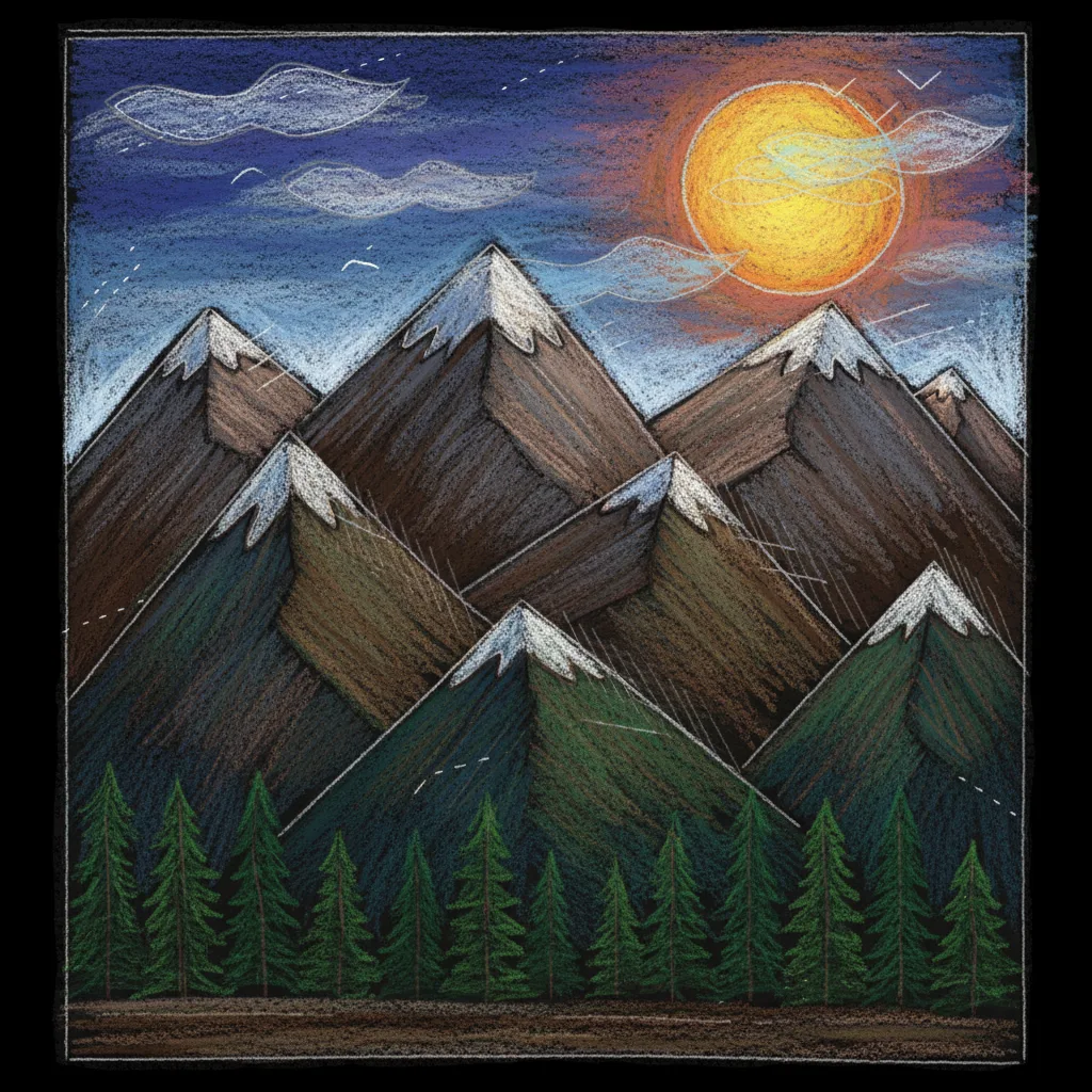 Charcoal Peaks Printable Art Kit 5 Techniques