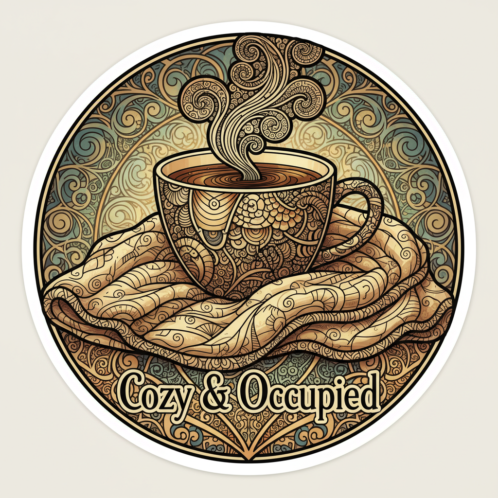 Cozy & Occupied Minimal Coffee Aesthetic Sticker