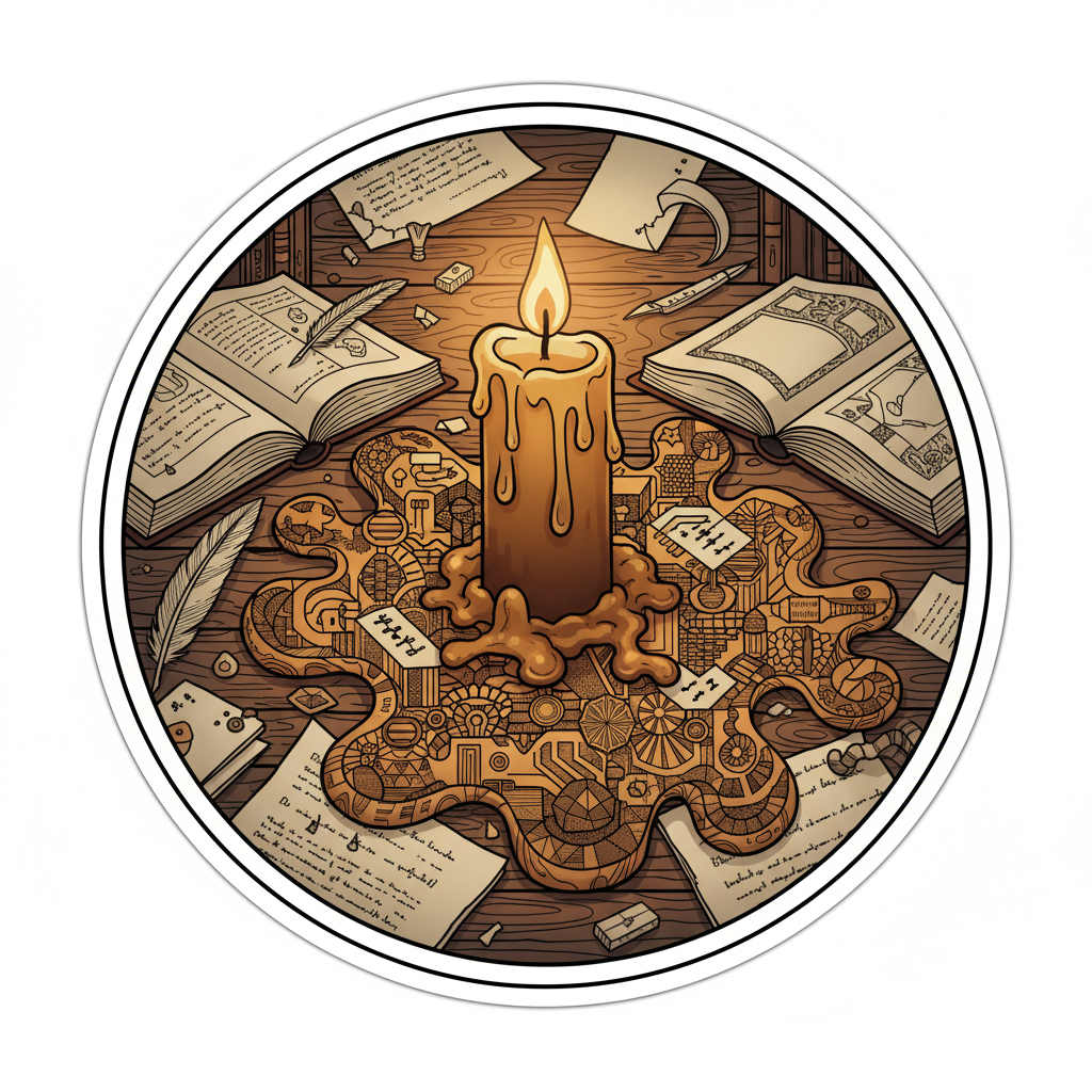 🕯️ Burned Candle Thoughts Sticker | Cozy Burnout Art