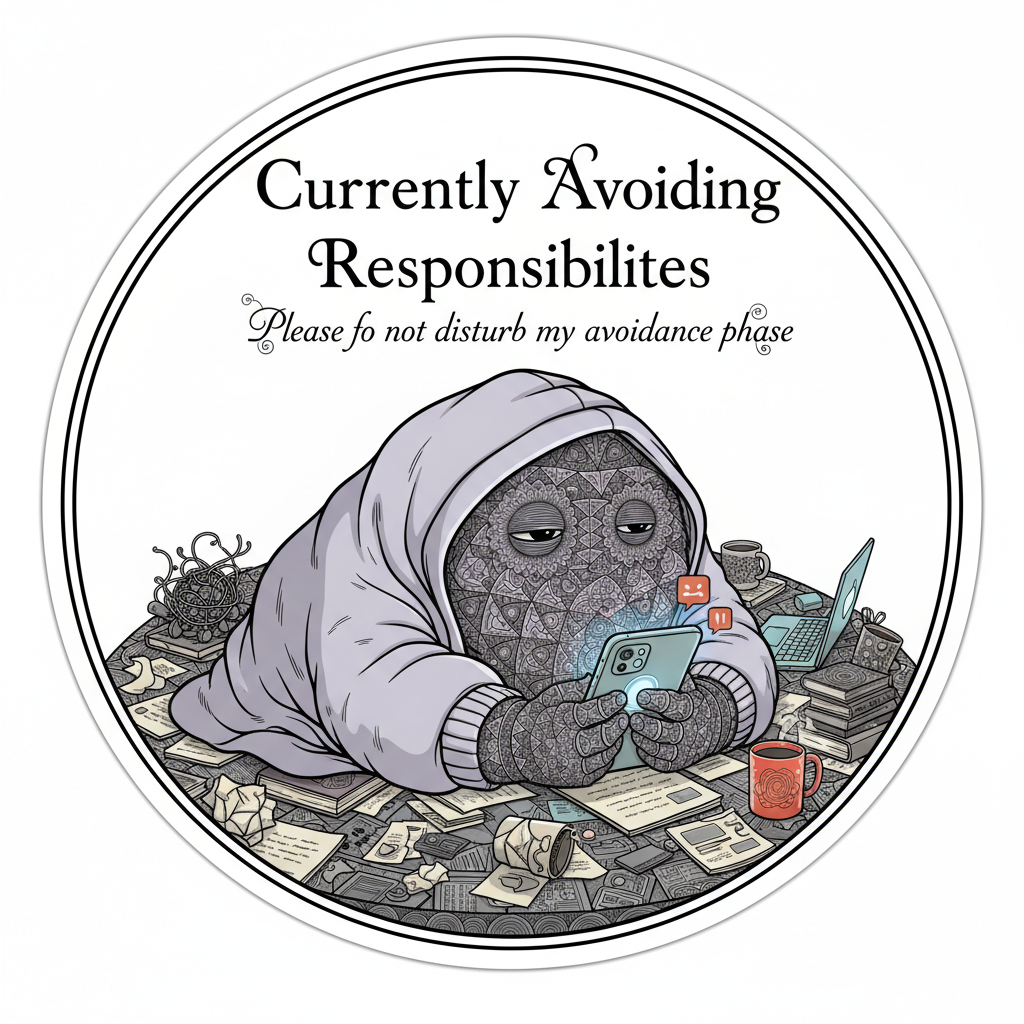 Currently Avoiding Responsibilities Funny Sticker