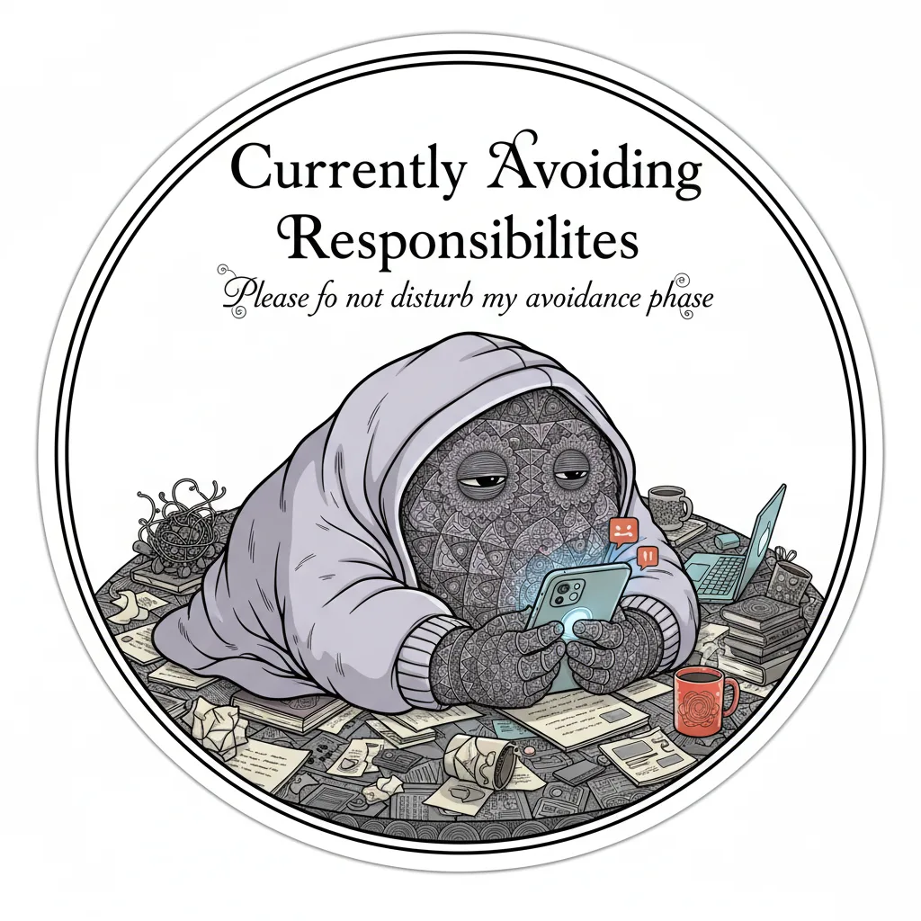 Currently Avoiding Responsibilities Funny Sticker