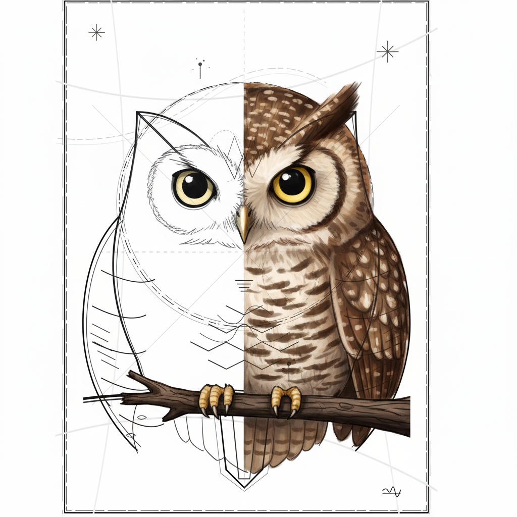 Printable Owl Art Kit | Watercolour, Colouring, Wax, Sewing & Mixed Media