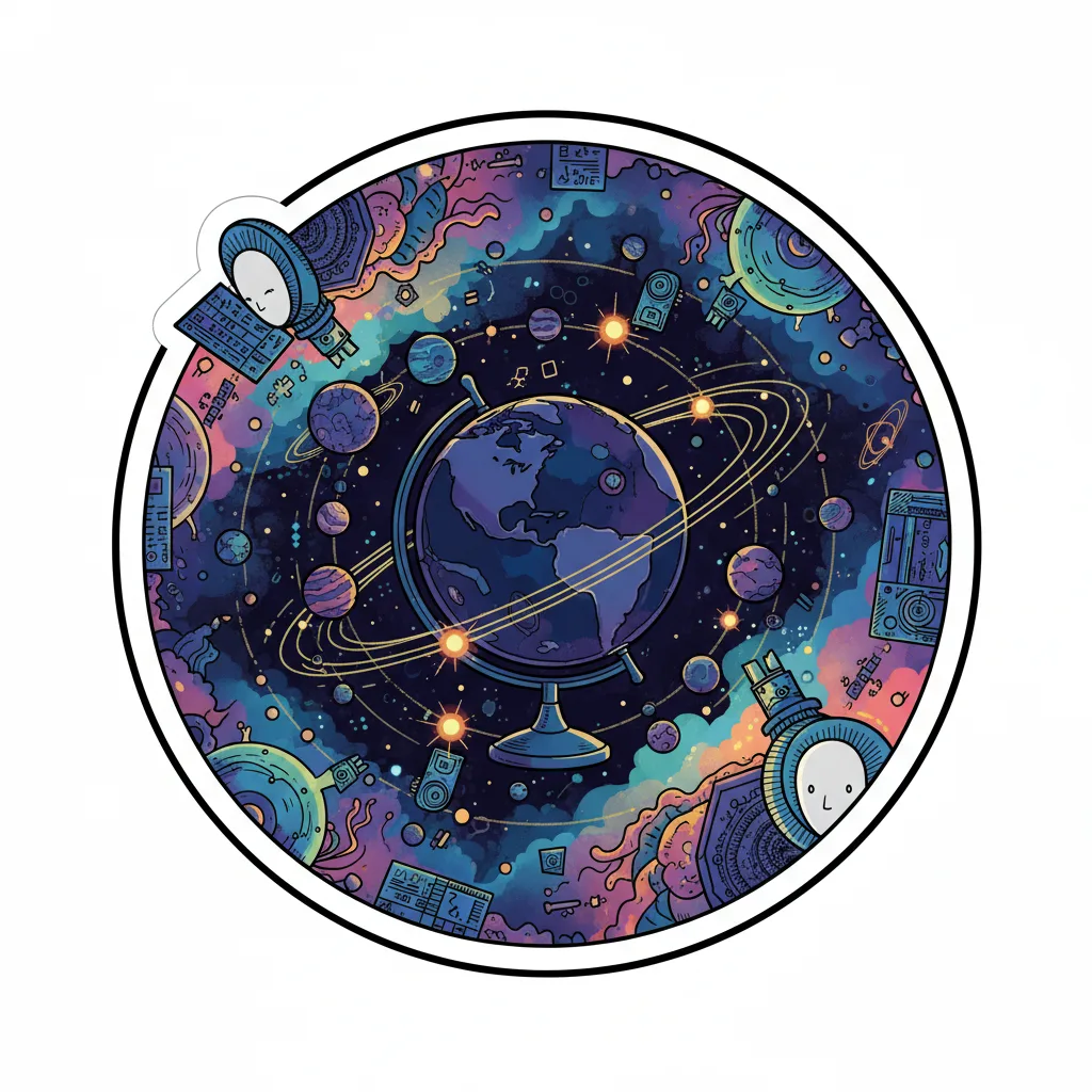 🪐 Orbiting Ideas Sticker | Cosmic Creative Flow