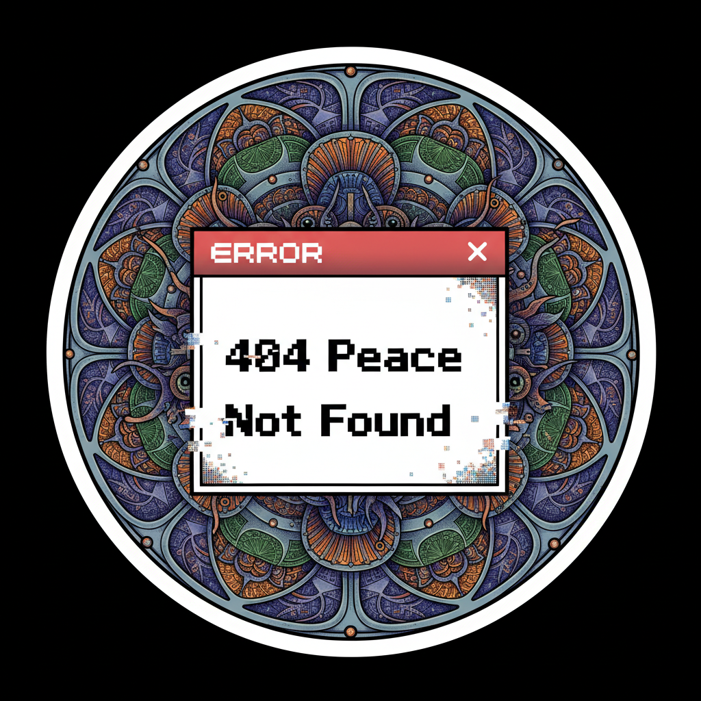 404 Peace Not Found Funny Error Aesthetic Sticker